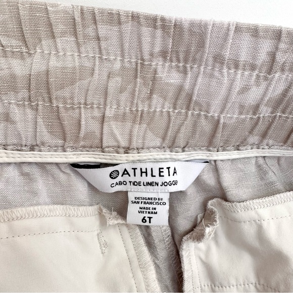 Athleta Cabo Neutral Tide Linen Camo Jogger Pants (Tall Size) - Picture 6 of 13